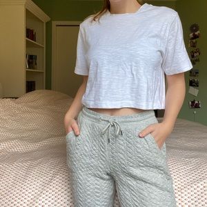 Quilted Grey Joggers